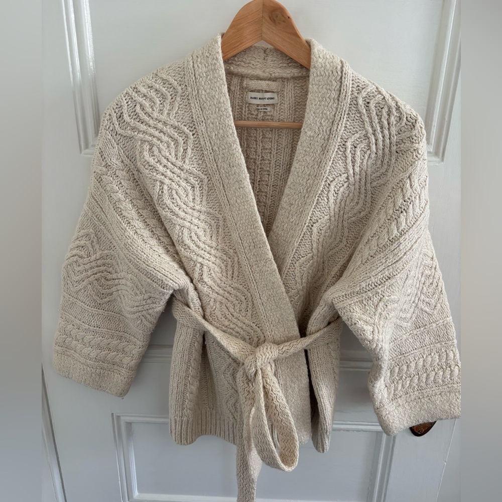 Isabel Marant Etoile cream cable knit cardigan size 36